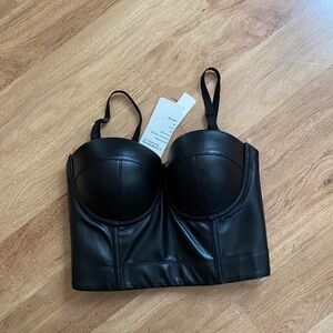 Pleather black bustier. New with tags!